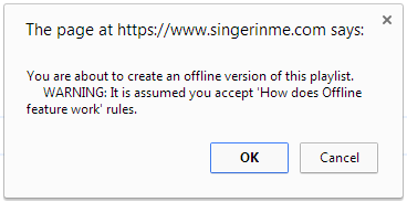 Confirm creating an offline version