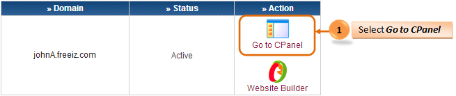 Select Go to CPanel