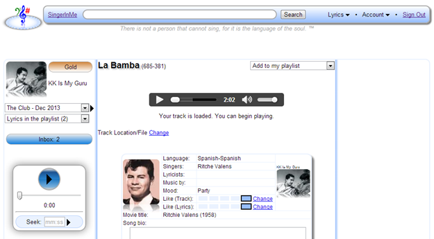 Lyrics View page