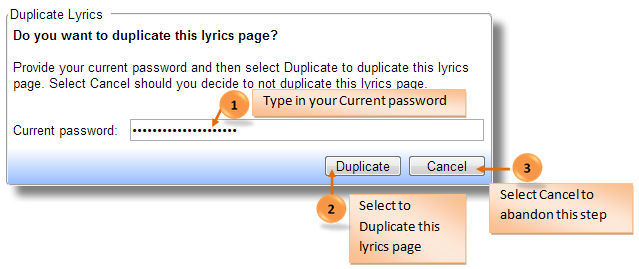 Duplicate lyrics