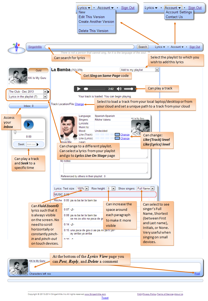Lyrics View page