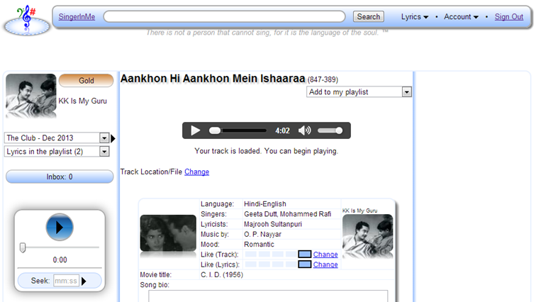 Lyrics View page